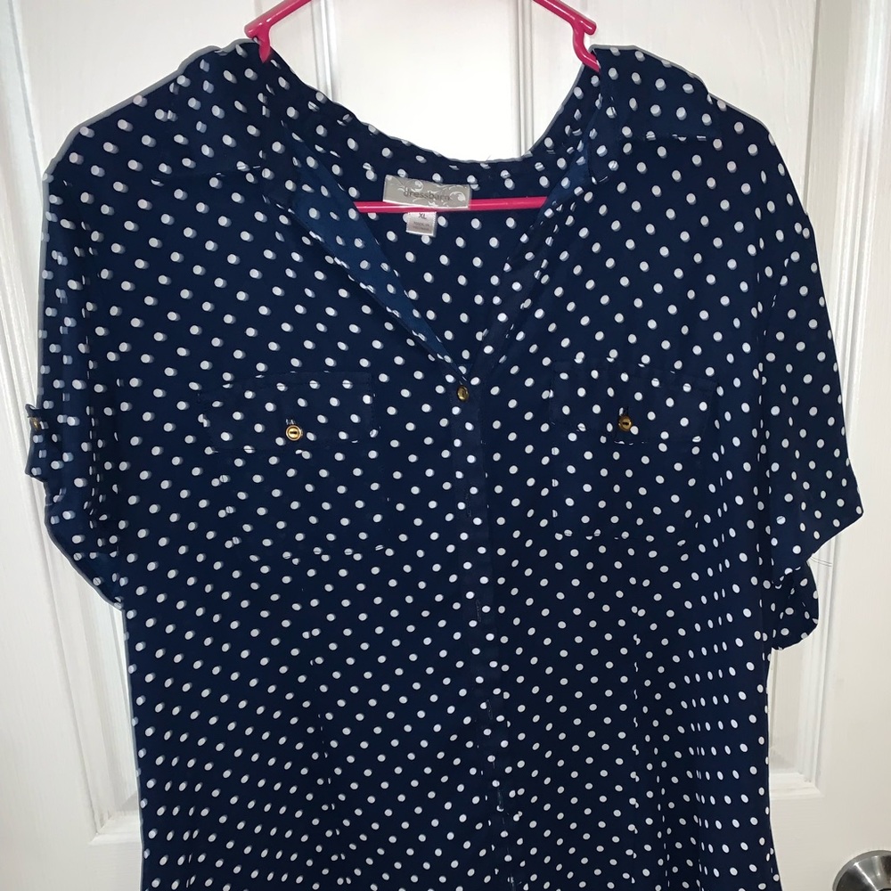 Dress barn polk-a-dot blouse.